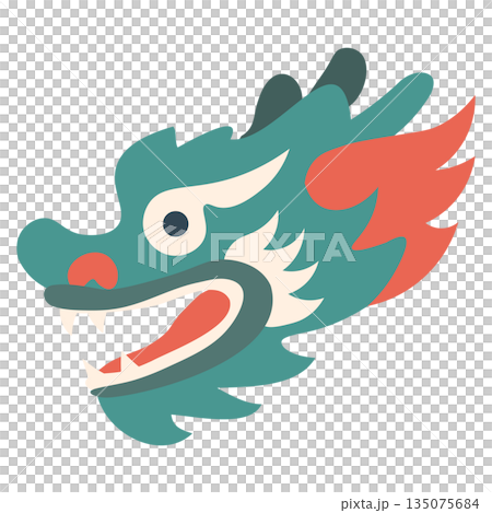 Chinese Dragon Head Dragon Boat Decoration Vector Chinese Dragon Head Dragon Boat Decoration Vector 135075684