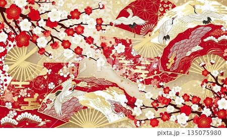満開の桜の木イラスト 春の象徴的モチーフ 満開の桜の木イラスト 春の象徴的モチーフ 135075980