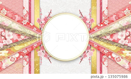 満開の桜の木イラスト 春の象徴的モチーフ 135075986
