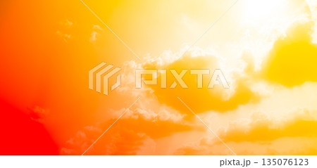 Orange Sky Red Pastel Light Abstract Background Texture Nature Summer Landscapte Sun Cloud Beauty Sunset Overlay Gradient Color Sunrise Mockup Scene Wallpaper Fantasy Bright Cute Backdrop Dream. 135076123
