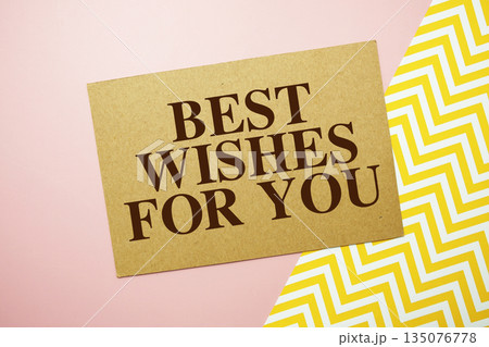 Best Wishes For You text written on pink background Best Wishes For You text written on pink background 135076778