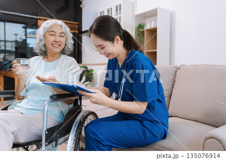 Elderly health checkups with a physician or psychiatrist who works with patients who are consulted about female or psychiatric diagnosis in a medical clinic or hospital mental health service. 135076914