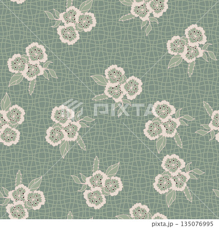 Soft Sage Vintage Floral Curved Grid Soft Sage Vintage Floral Curved Grid 135076995