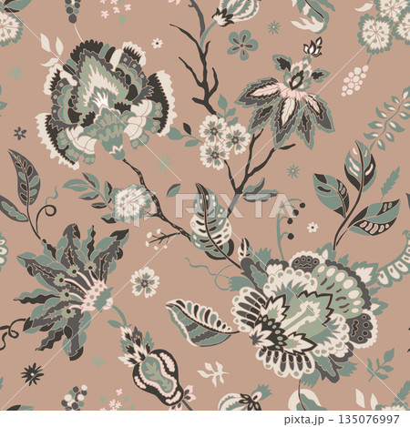 Vintage Boho Floral Taupe Garden Vintage Boho Floral Taupe Garden 135076997