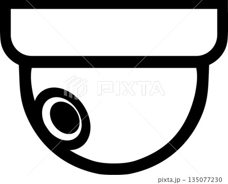 Dome Security Camera Icon - Black Outline Surveillance and Monitoring Symbol Dome Security Camera Icon - Black Outline Surveillance and Monitoring Symbol 135077230