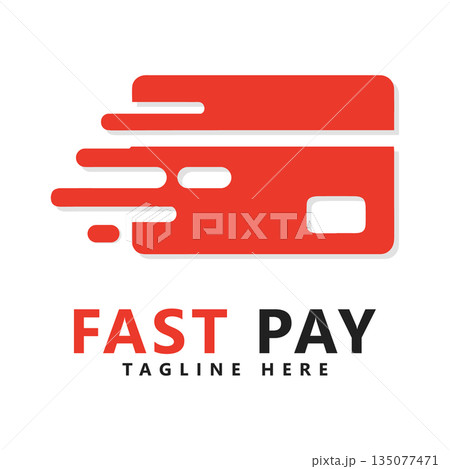 Fast Pay Logo Design with Speed Motion Credit...のイラスト素材 [135077471] - PIXTA