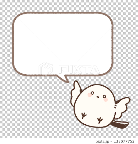 Surprised long-tailed tit and speech bubble Surprised long-tailed tit and speech bubble 135077752