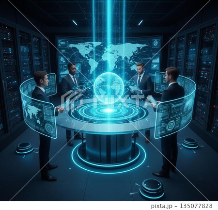 AIを活用して仕事をするビジネスマン AIを活用して仕事をするビジネスマン 135077828