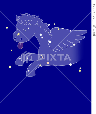 可愛いペガスス座の星座絵 135078273