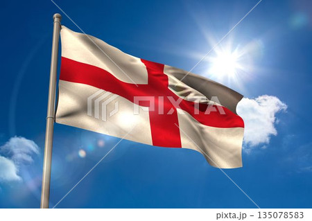England national flag on flagpole 135078583