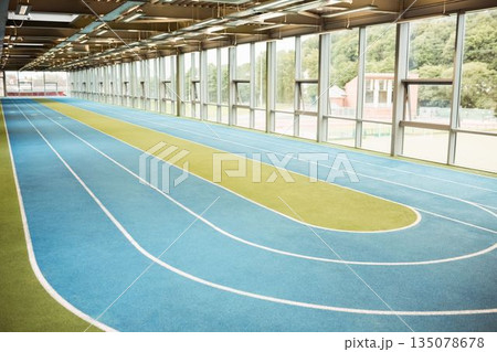 Tracks indoor with nobody on it Tracks indoor with nobody on it 135078678