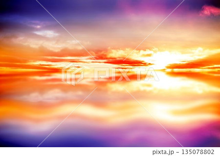 Purple sky with orange clouds Purple sky with orange clouds 135078802