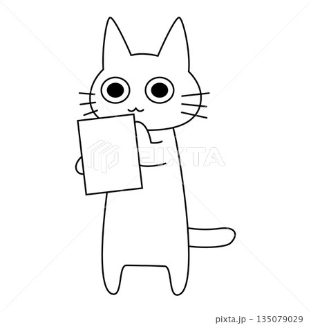 接客や問い合わせに対応するかわいい白猫のイラスト 接客や問い合わせに対応するかわいい白猫のイラスト 135079029
