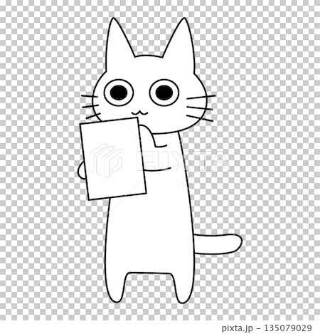 接客や問い合わせに対応するかわいい白猫のイラスト 接客や問い合わせに対応するかわいい白猫のイラスト 135079029
