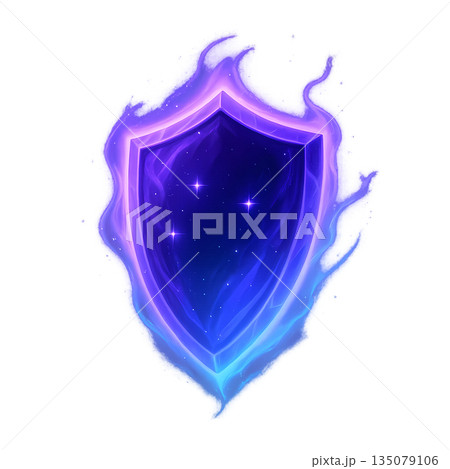 紫色の魔法シールドを表現したエフェクトイラスト 135079106