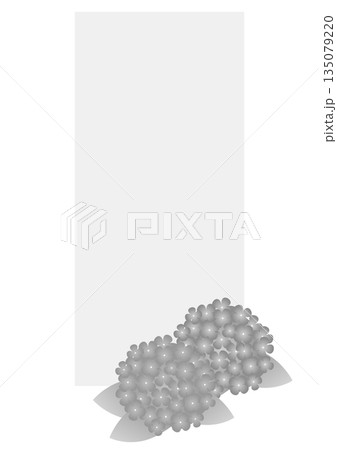 喪中見舞いや法要・あじさいの和風モノトーン背景・紫陽花の白黒イラスト入り縦型フレーム 喪中見舞いや法要・あじさいの和風モノトーン背景・紫陽花の白黒イラスト入り縦型フレーム 135079220