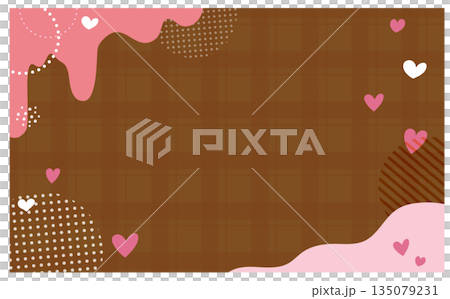 Milk chocolate and strawberry Valentine heart background illustration material Milk chocolate and strawberry Valentine heart background illustration material 135079231