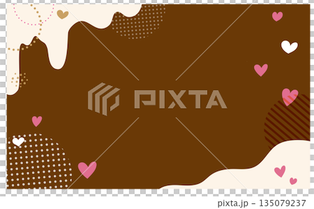 ホワイトチョコレートバレンタインハート背景イラスト 135079237