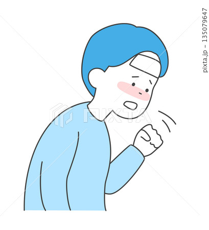 咳き込む男性のイラスト ベクター 咳き込む男性のイラスト ベクター 135079647