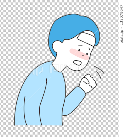 咳き込む男性のイラスト ベクター 咳き込む男性のイラスト ベクター 135079647