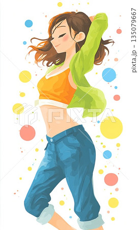 ダンスを踊る女性 135079667