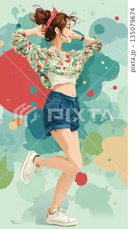 踊るする女の子 135079674