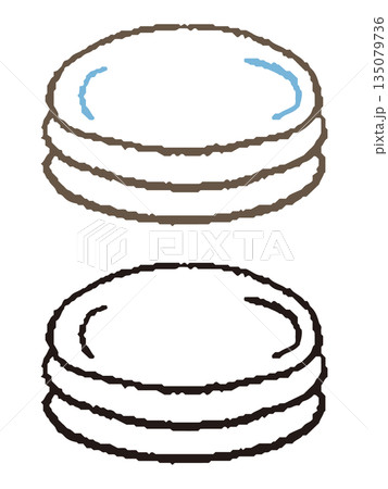 積み重なったお皿のイラスト 135079736