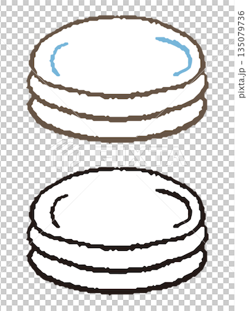 積み重なったお皿のイラスト 135079736