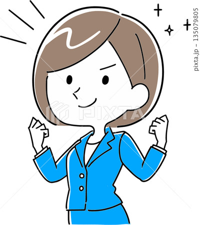 気合を入れる働く女性 気合を入れる働く女性 135079805