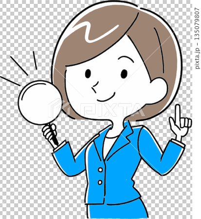 拿著放大鏡的職業女性 135079807