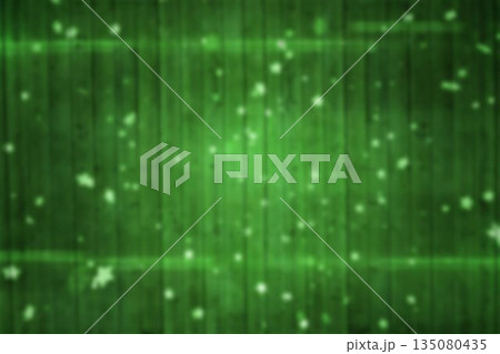 Abstract green pane is glowing with vertical stripes and drifting light particles in flat design 135080435