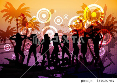 Digitally generated colourful nightclub background 135080763