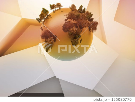 Globe on abstract background 135080770