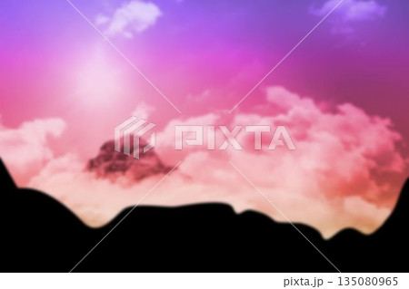 Mountain against dramatic moving sky 135080965
