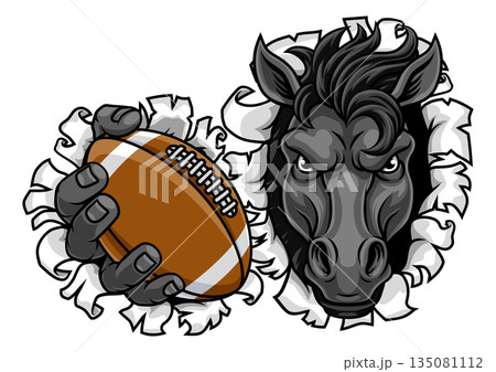 Horse Mustang Stallion Football Sports Team Mascot 135081112