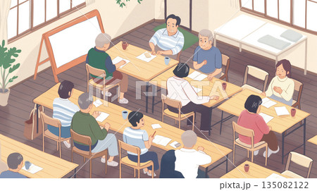 シニア向け教室・勉強会のワークショップ風景 135082122