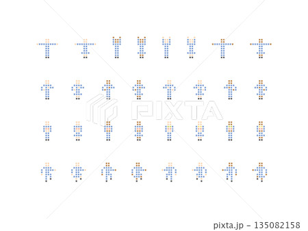 ビジネスで使えるドット風イラストセット5 ビジネスで使えるドット風イラストセット5 135082158