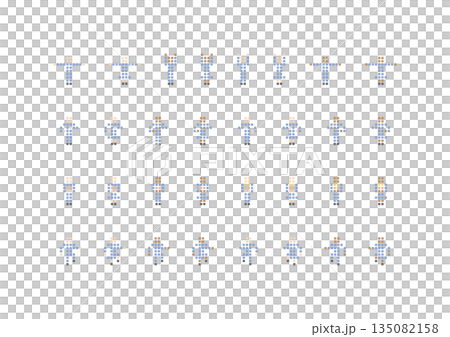 ビジネスで使えるドット風イラストセット5 ビジネスで使えるドット風イラストセット5 135082158