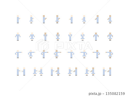 ビジネスで使えるドット風イラストセット6 ビジネスで使えるドット風イラストセット6 135082159
