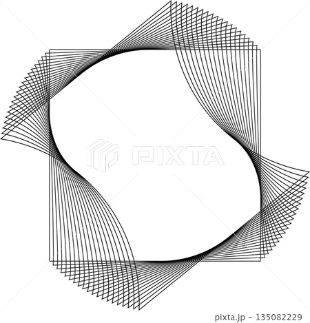 Square frame with blend line spiral. Element for emblem, badges, logo Square frame with blend line spiral. Element for emblem, badges, logo 135082229