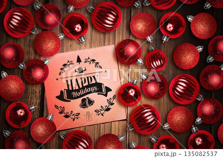 Christmas card with baubles 135082537