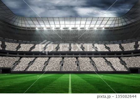 Football stadium with fans in white 135082644