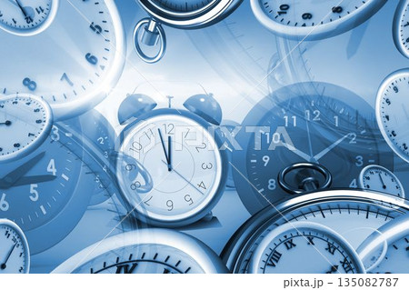 Digital image of various clocks 135082787