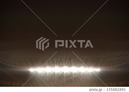 Large football stadium under night sky 135082891