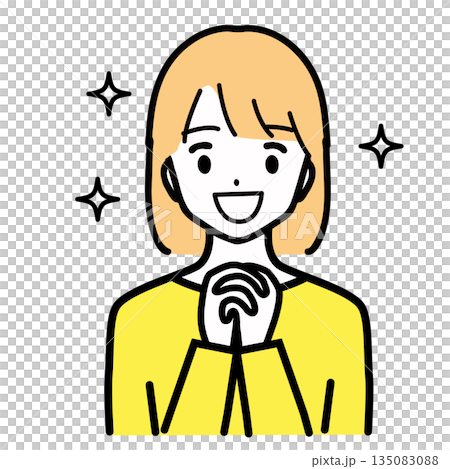 Illustration of a woman glad Illustration of a woman glad 135083088