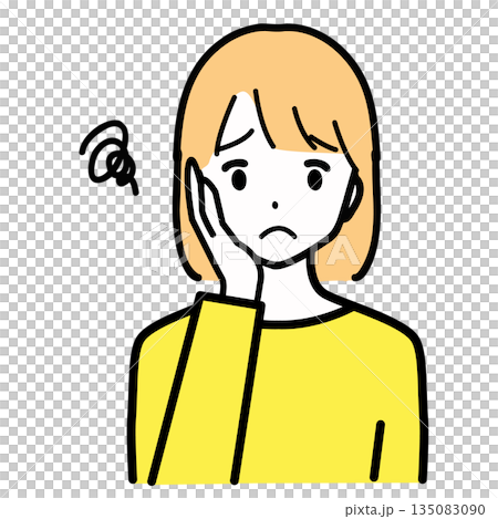 一位陷入困境的年輕女子的插圖 一位陷入困境的年輕女子的插圖 135083090