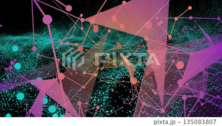 Displaying 3D network graph in virtual space with colored nodes, edges and mesh overlay Displaying 3D network graph in virtual space with colored nodes, edges and mesh overlay 135083807