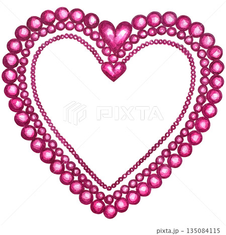 Watercolor pink heart for valentine's day, mother's day, friends, girlfriends. Concept of love, relationship, art, painting. Hand drawn art. Watercolor pink heart for valentine's day, mother's day, friends, girlfriends. Concept of love, relationship, art, painting. Hand drawn art. 135084115