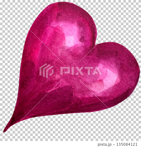 Watercolor pink heart for valentine's day, mother's day, friends, girlfriends. Concept of love, relationship, art, painting. Hand drawn art. Watercolor pink heart for valentine's day, mother's day, friends, girlfriends. Concept of love, relationship, art, painting. Hand drawn art. 135084121