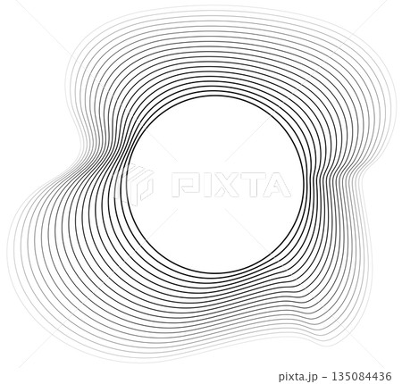 Circle liquid shape overlapping halftone for badges, tag, logo, banner 135084436